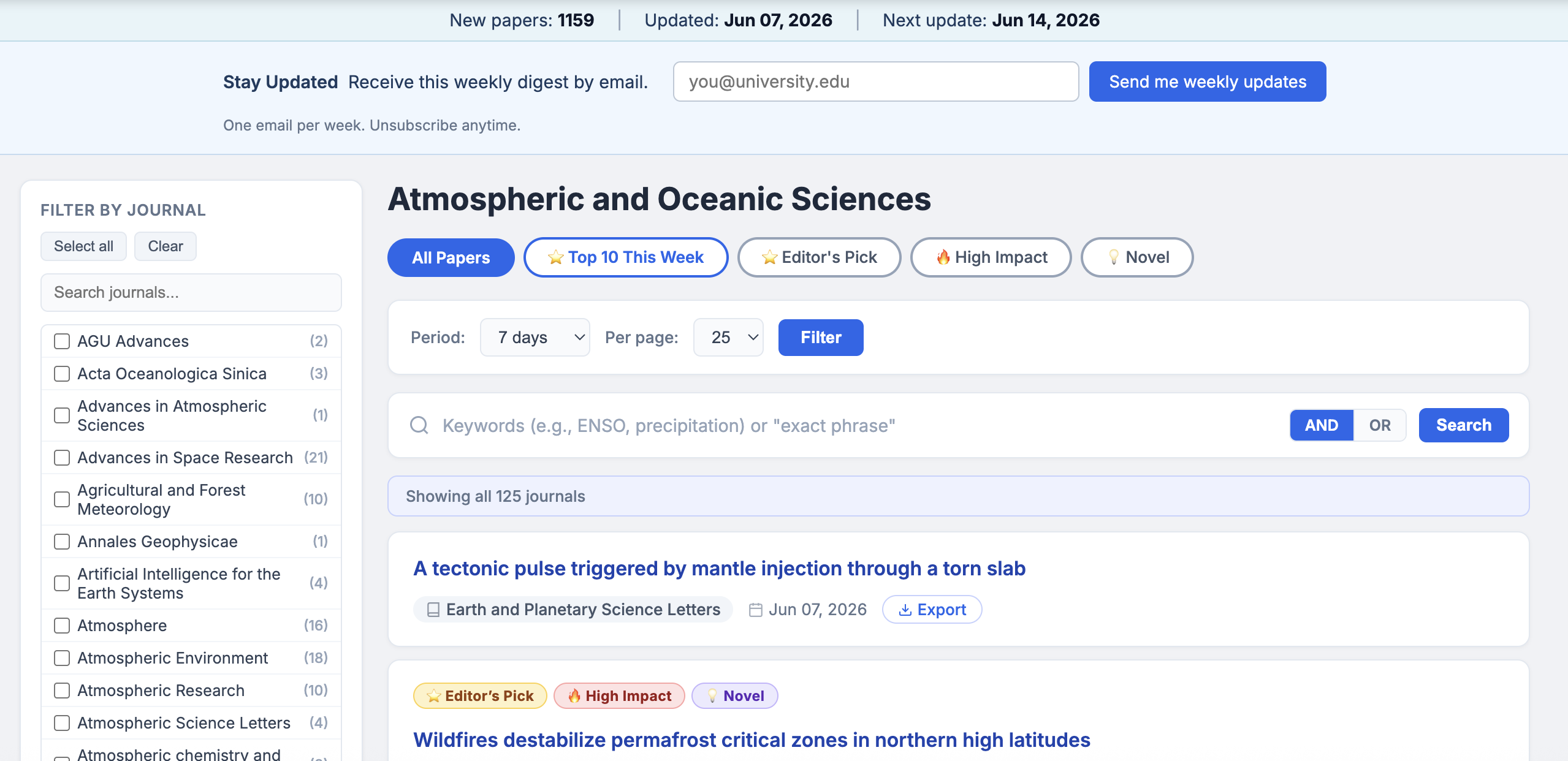 OneScholar — browse papers by field